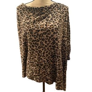 Minnie Rose Leopard Ruana Wrap (0/S)